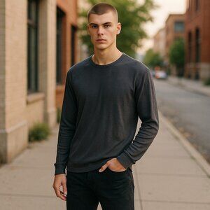 * P & S Black Thermal Waffle Weave Long Sleeved Base Layer Top Mens XLARGE